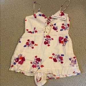 Mink pink floral romper